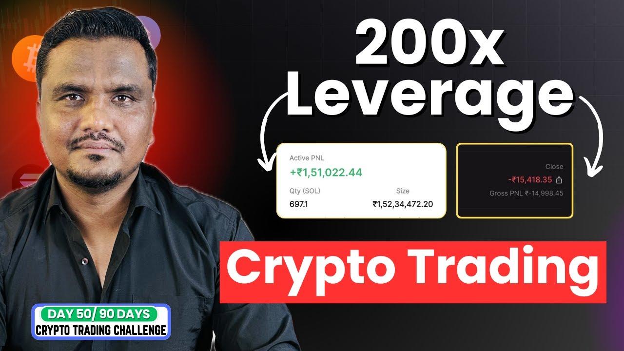 200x Leverage in Crypto : What Really Happens?  (Live Test) | Day 50